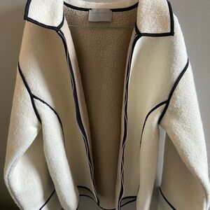 Women's White Jacket with Black Trim